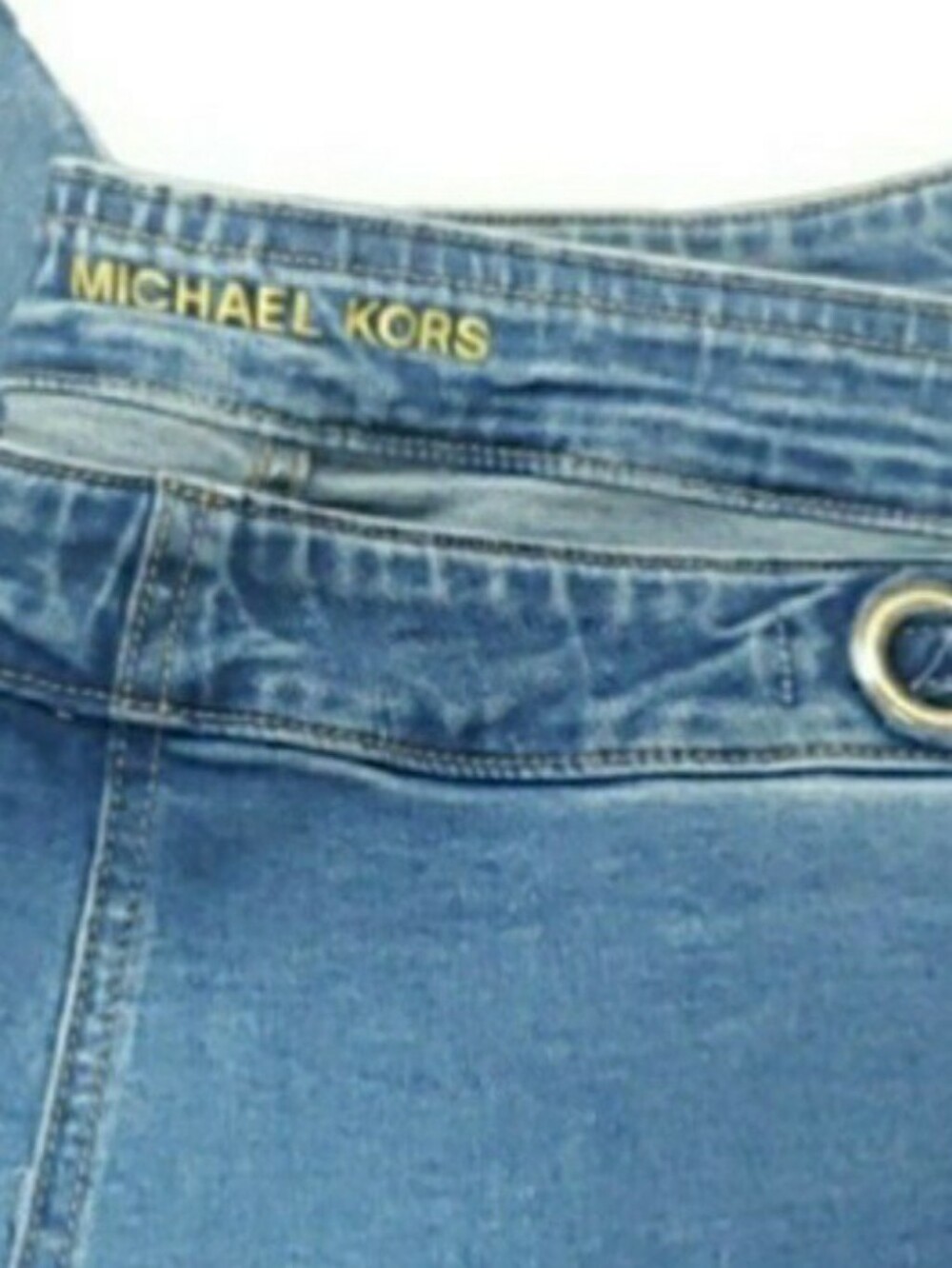 Michael Kors Light Blue Stretch Denim Boot Cut Jeans with Grommet Detail, 20W